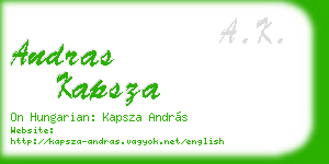andras kapsza business card