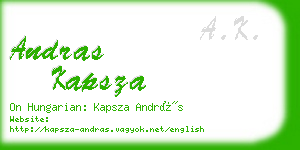 andras kapsza business card